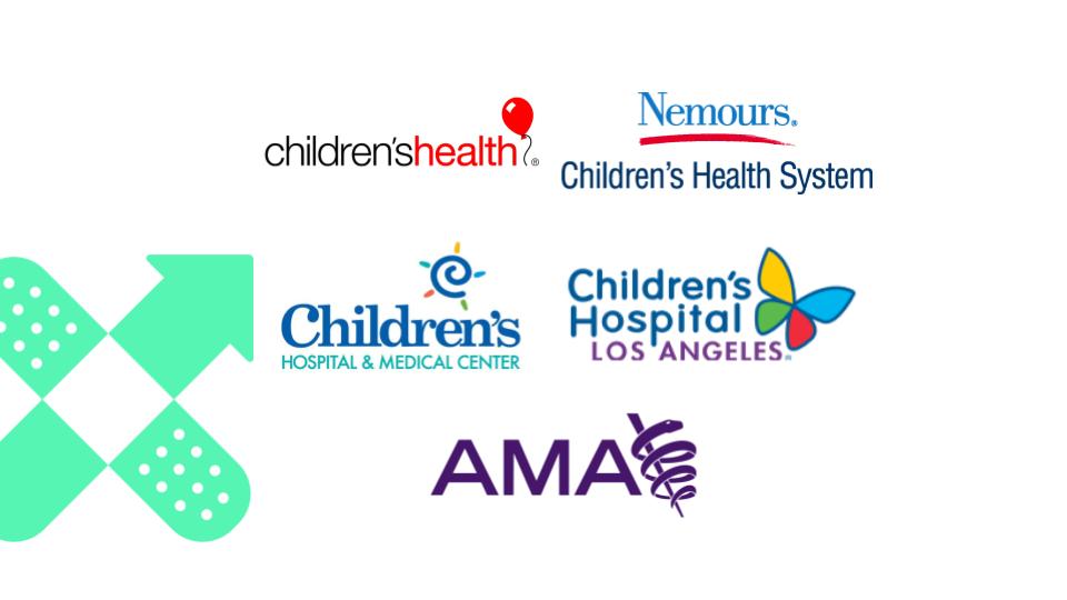 Children's Health, Nemours - Children's Health System, Children's Hospital and Medical Center, Children's Hospital Los Angeles, AMA - composite logo